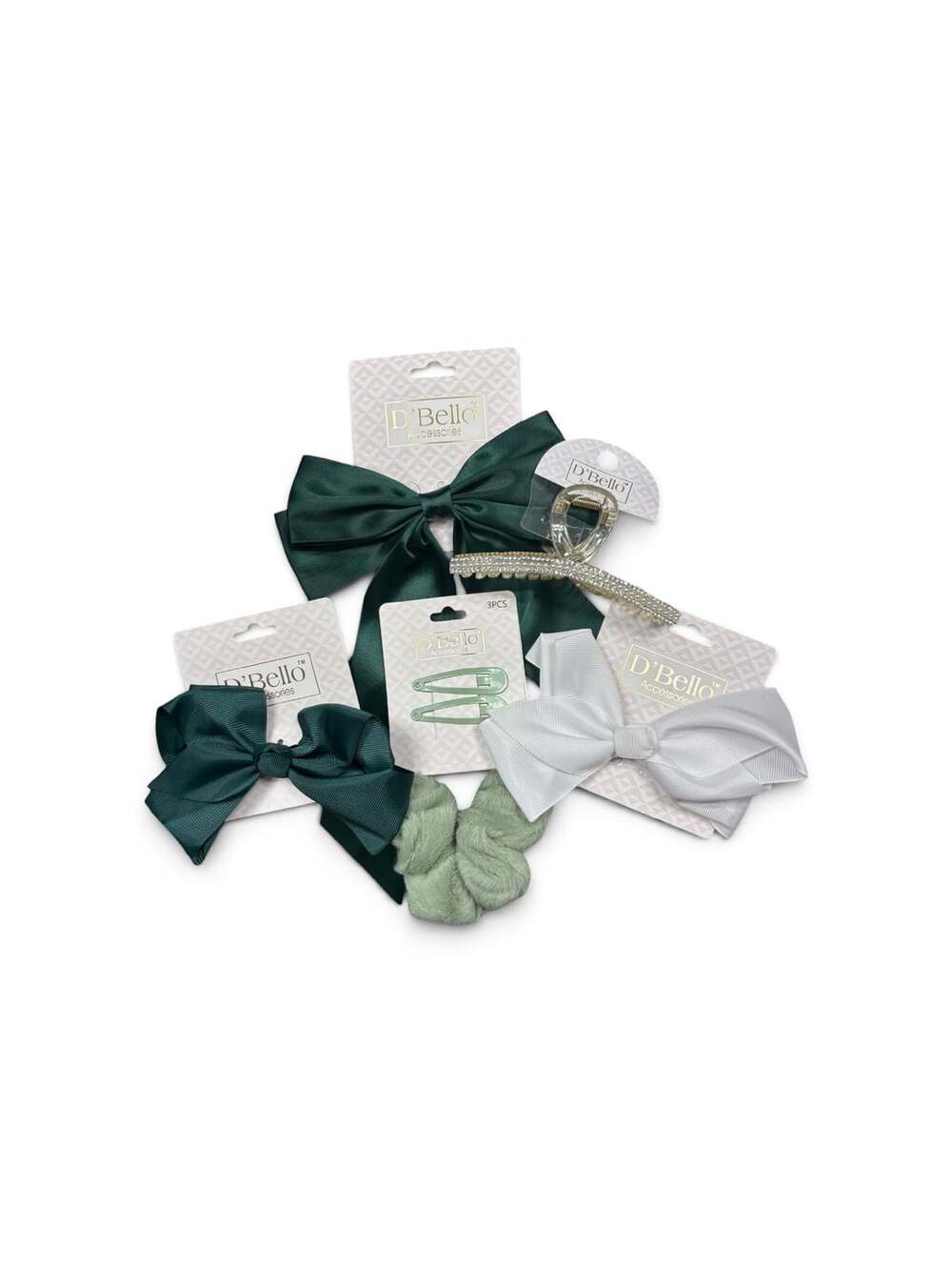 D'Bello Green Hair Accessory Bundle
